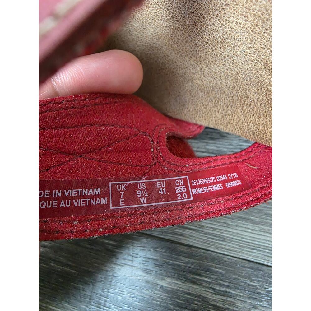 Clarks Collection Laurieann Emma Red Strappy Comfort Sandals - 9.5 - Picture 4 of 8